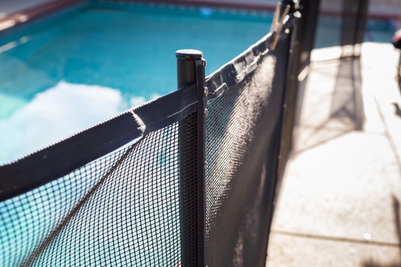 Mesh Fence Protecting Pool